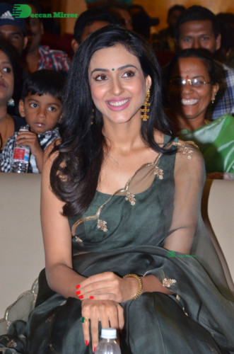 Model and Telugu Actress Riya Suman in a green saree