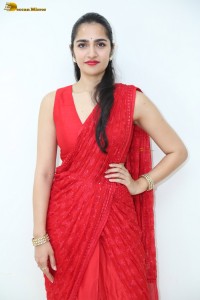 actress Rukmini Vasanth ravishing in a red saree