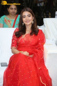 Actress Rukshar Dhillon in a Red Saree