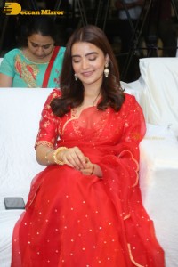 Actress Rukshar Dhillon in a Red Saree