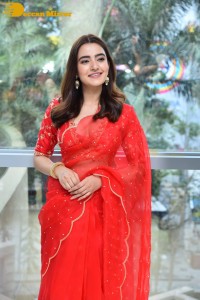 Actress Rukshar Dhillon in a Red Saree