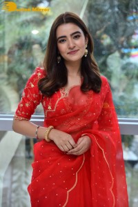 Actress Rukshar Dhillon in a Red Saree