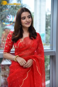 Actress Rukshar Dhillon in a Red Saree