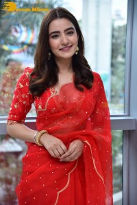 Actress Rukshar Dhillon in a Red Saree