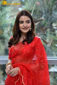 Actress Rukshar Dhillon in a Red Saree