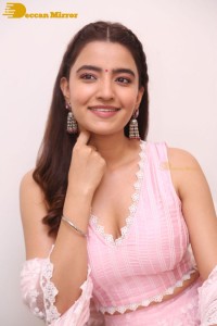 Actress Rukshar Dhillon in a pink dress