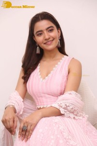 Actress Rukshar Dhillon in a pink dress
