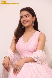 Actress Rukshar Dhillon in a pink dress