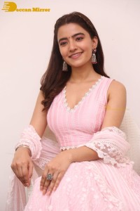 Actress Rukshar Dhillon in a pink dress