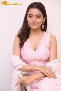 Actress Rukshar Dhillon in a pink dress