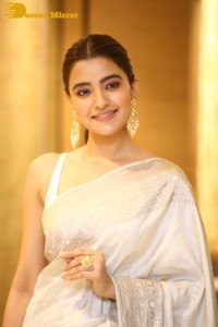 Actress Rukshar Dhillon Photoshoot in a Silver Color Saree