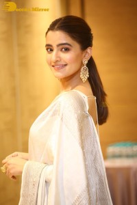 Actress Rukshar Dhillon Photoshoot in a Silver Color Saree