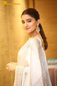 Actress Rukshar Dhillon Photoshoot in a Silver Color Saree