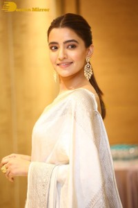 Actress Rukshar Dhillon Photoshoot in a Silver Color Saree