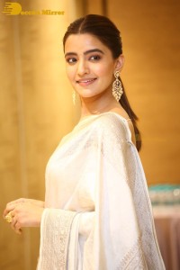 Actress Rukshar Dhillon Photoshoot in a Silver Color Saree