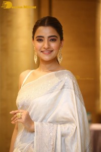 Actress Rukshar Dhillon Photoshoot in a Silver Color Saree