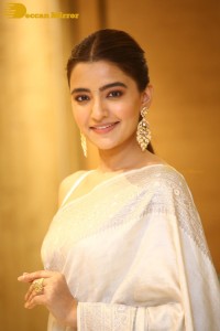 Actress Rukshar Dhillon Photoshoot in a Silver Color Saree