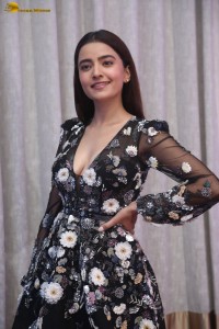 actress rukshar dhillon red-hot in a low neck black dress