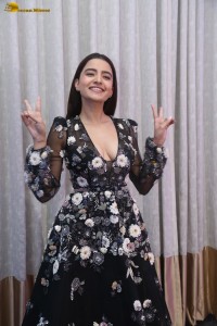 actress rukshar dhillon red-hot in a low neck black dress