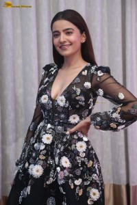 actress rukshar dhillon red-hot in a low neck black dress