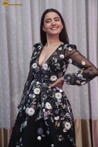 actress rukshar dhillon red-hot in a low neck black dress