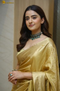 actress Rukshar Dhillon in a gold saree