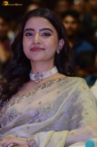 actress Rukshar Dhillon pretty in a saree at a movie event