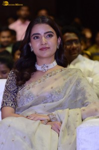 actress Rukshar Dhillon pretty in a saree at a movie event