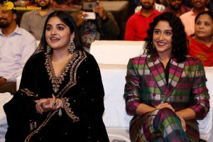 Actresses Regina Cassandra and Nivetha Thomas attend the pre-release function of the film Saakini Daakini