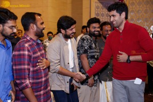 Actresses Regina Cassandra and Nivetha Thomas attend the pre-release function of the film Saakini Daakini