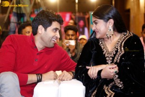 Actresses Regina Cassandra and Nivetha Thomas attend the pre-release function of the film Saakini Daakini