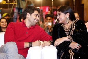 Actresses Regina Cassandra and Nivetha Thomas attend the pre-release function of the film Saakini Daakini