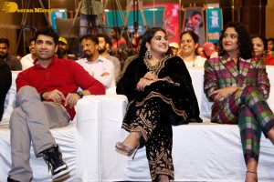 Actresses Regina Cassandra and Nivetha Thomas attend the pre-release function of the film Saakini Daakini