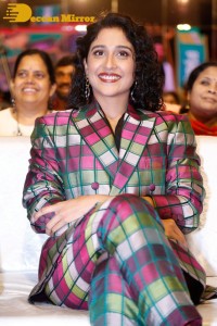 Actresses Regina Cassandra and Nivetha Thomas attend the pre-release function of the film Saakini Daakini