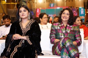 Actresses Regina Cassandra and Nivetha Thomas attend the pre-release function of the film Saakini Daakini