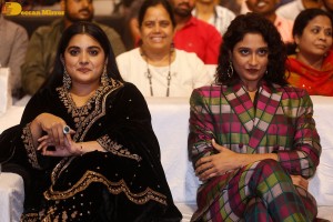 Actresses Regina Cassandra and Nivetha Thomas attend the pre-release function of the film Saakini Daakini