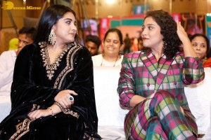 Actresses Regina Cassandra and Nivetha Thomas attend the pre-release function of the film Saakini Daakini