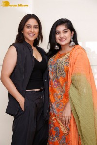 Regina Cassandra and Nivetha Thomas attend the press meet of the movie Saakini Daakini