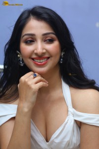 actress Sahiba Bhasin sexy photoshoot in a revealing white dress