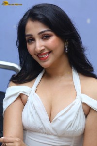 actress Sahiba Bhasin sexy photoshoot in a revealing white dress