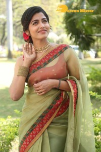 Sai Dhanshika photoshoot in a green saree