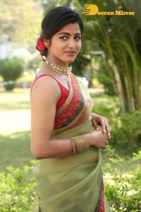 Sai Dhanshika photoshoot in a green saree