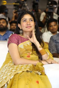 actress sai pallavi in a yellow saree