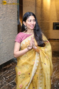 actress sai pallavi in a yellow saree