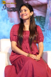 actress sai pallavi pretty in a red salwar dress