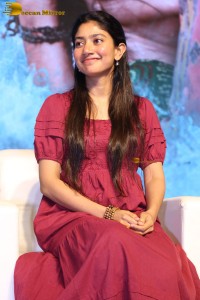 actress sai pallavi pretty in a red salwar dress