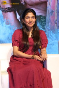 actress sai pallavi pretty in a red salwar dress