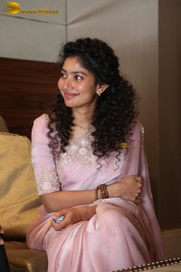 actress Sai Pallavi pretty in a pink dress