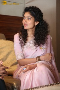 actress Sai Pallavi pretty in a pink dress