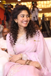 actress Sai Pallavi pretty in a pink dress
